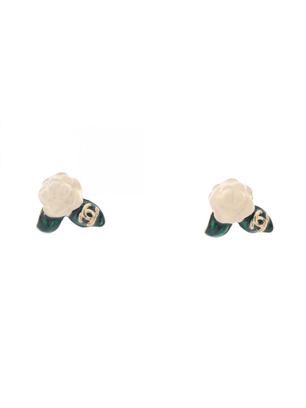Chanel Cc Logo Flower Earrings Metal #351469C77B